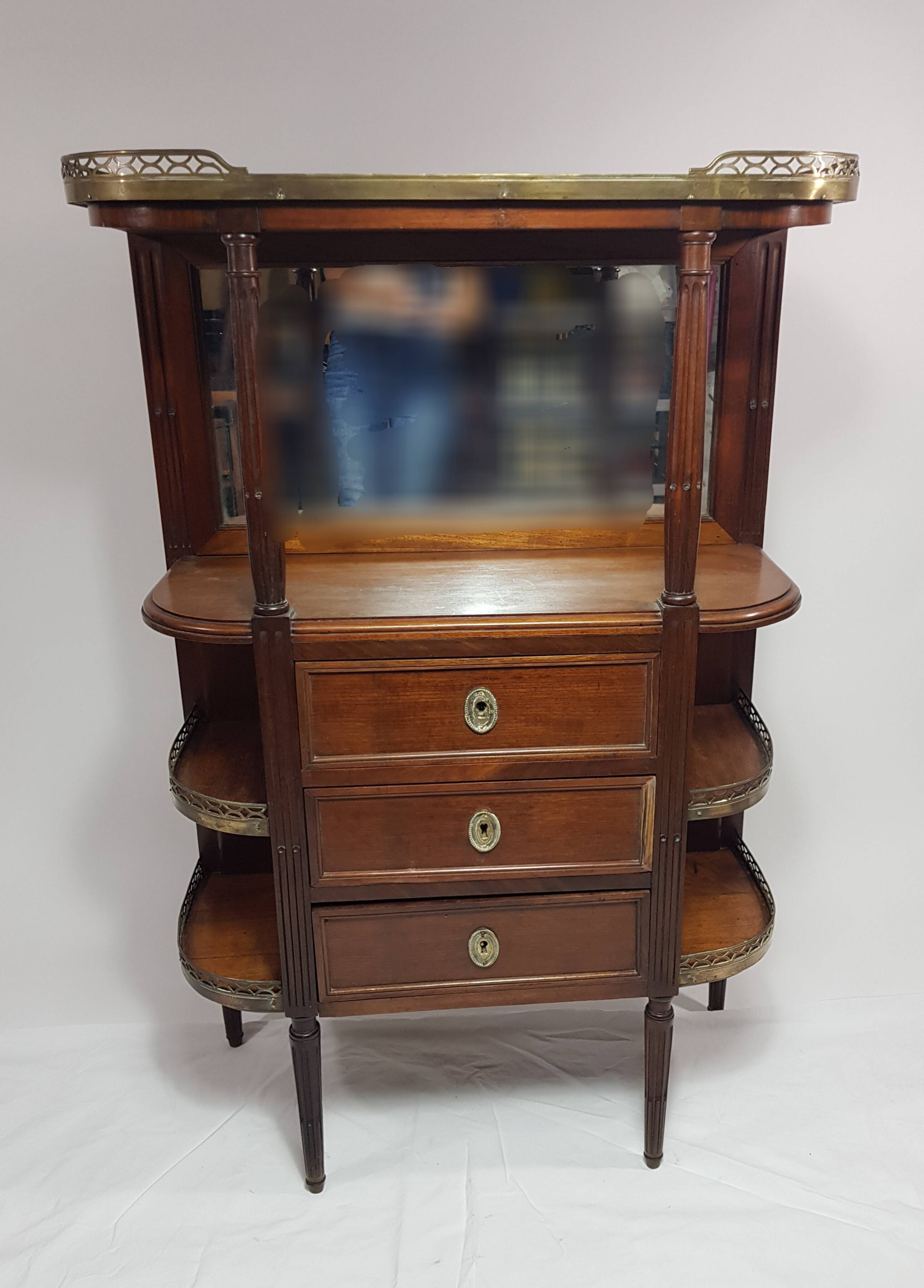 Meuble demi-lune style Louis XVI fin 19ème