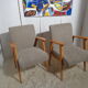 Pair of vintage Scandinavian armchairs from the 60s light wood