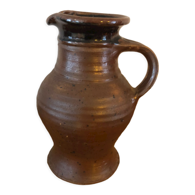 Pichet / cruche en gré céramique marron