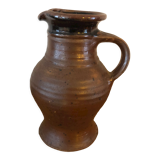 Brown ceramic stoneware pitcher / jug