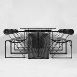 Tesi table & six Seconda 602 chairs by Mario Botta, edit by Alias