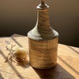 Large handcrafted bottle in glazed and marbled ceramic stoneware
