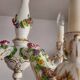 Handgeformt vergoldet vintage Porzellan Kronleuchter Capodimonte 1960er