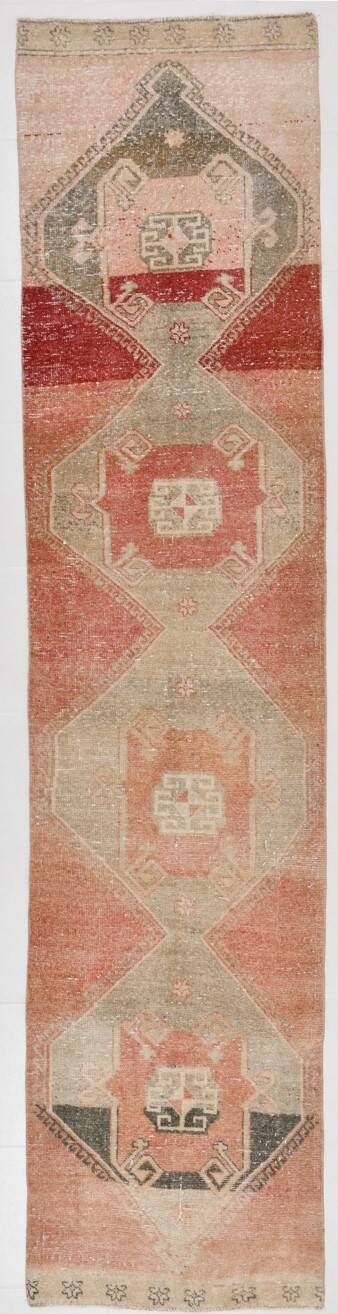 3x12 Vintage Oushak Runner Rug, Antique Rug, Hallway Runner Rug, 82x365Cm