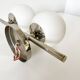 Chrome-plated metal wall light with opaline globes, 1970s