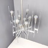 Vintage Sciolari chrome chandelier, 1970s