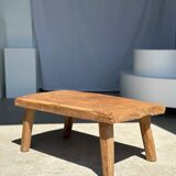 table basse en teck blond quadripode