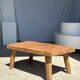 Coffee table in blond teak quadripod