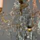 Bronze chandelier with cut crystal pendants, circa 1800.