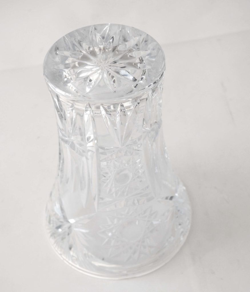 Carved crystal vase