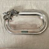 Serving dish foie gras silver metal