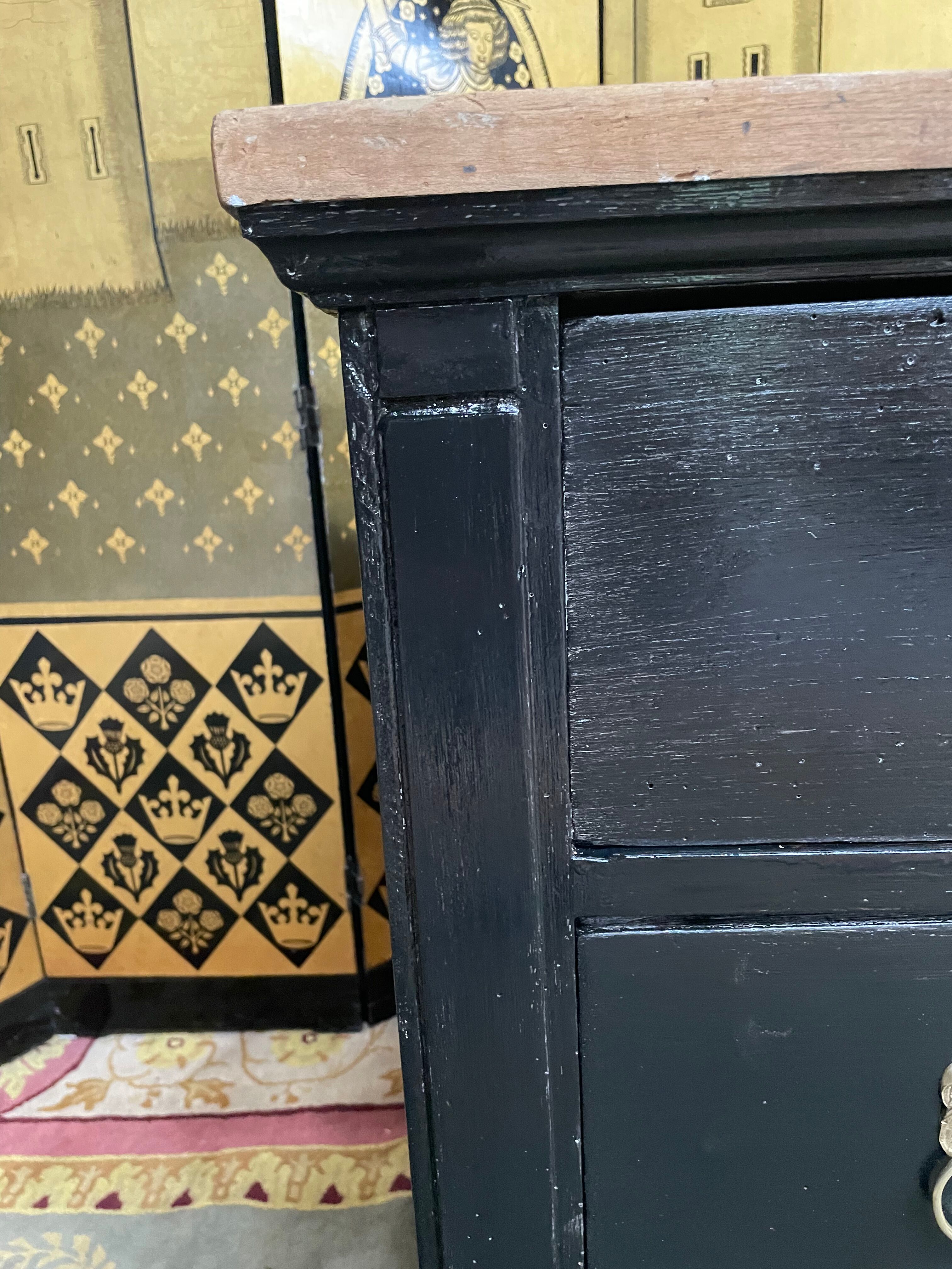 Restored Black Empire period chest of drawers