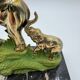 Art Deco bookends with elephants in brass and marble.