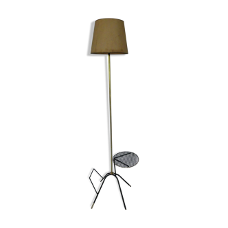Floor lamp year 1950 in brass metal and perforated sheet