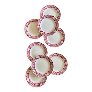Lot de 8 assiettes plates - sarreguemines