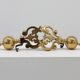 Pair of French Brass Firedogs and Wrought Iron Fireplace Grate, 20th Centur