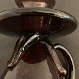 Biot blown and bubbled glass case candlestick