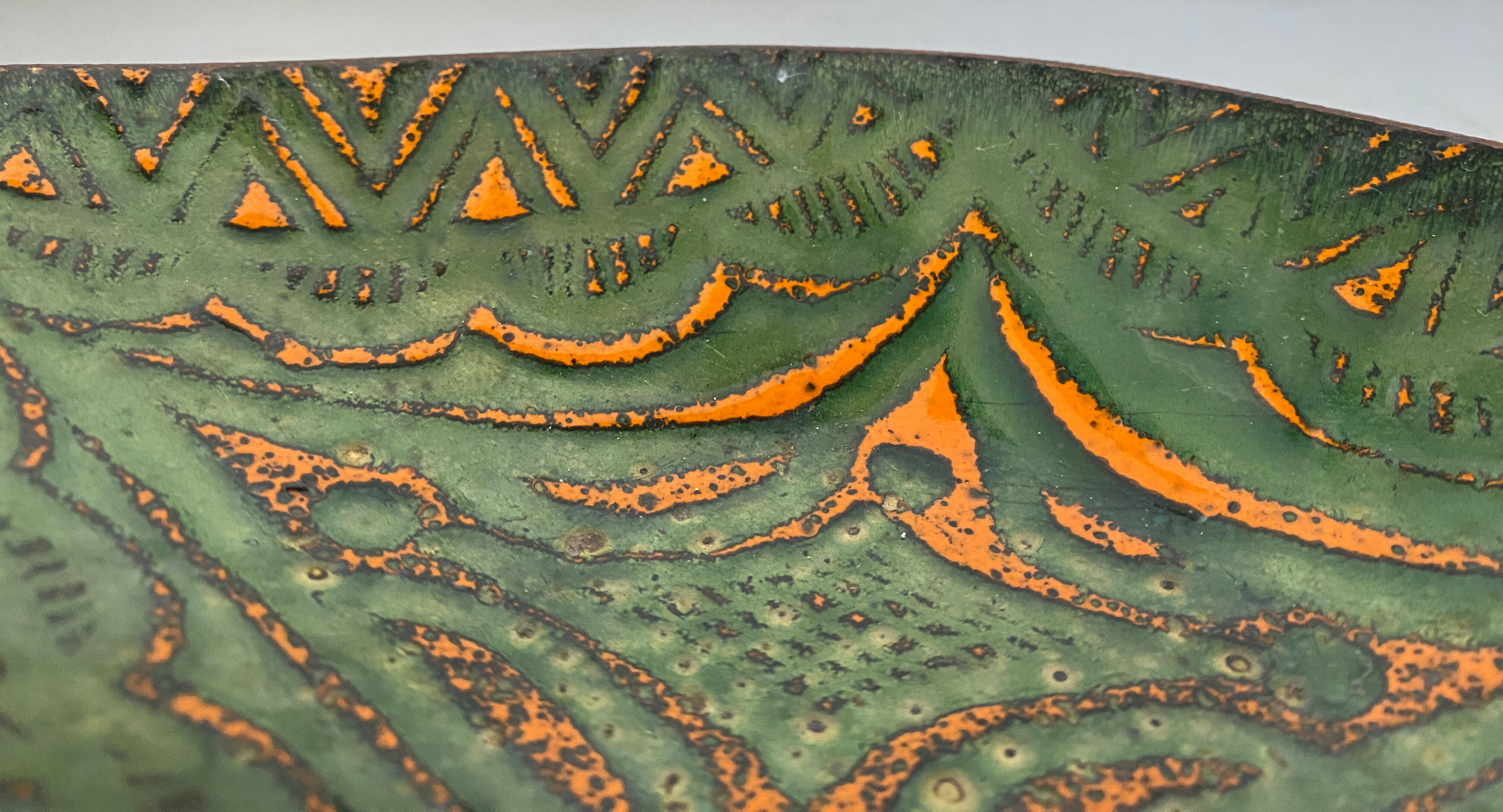 Vintage leaf cup 70' enamelled metal