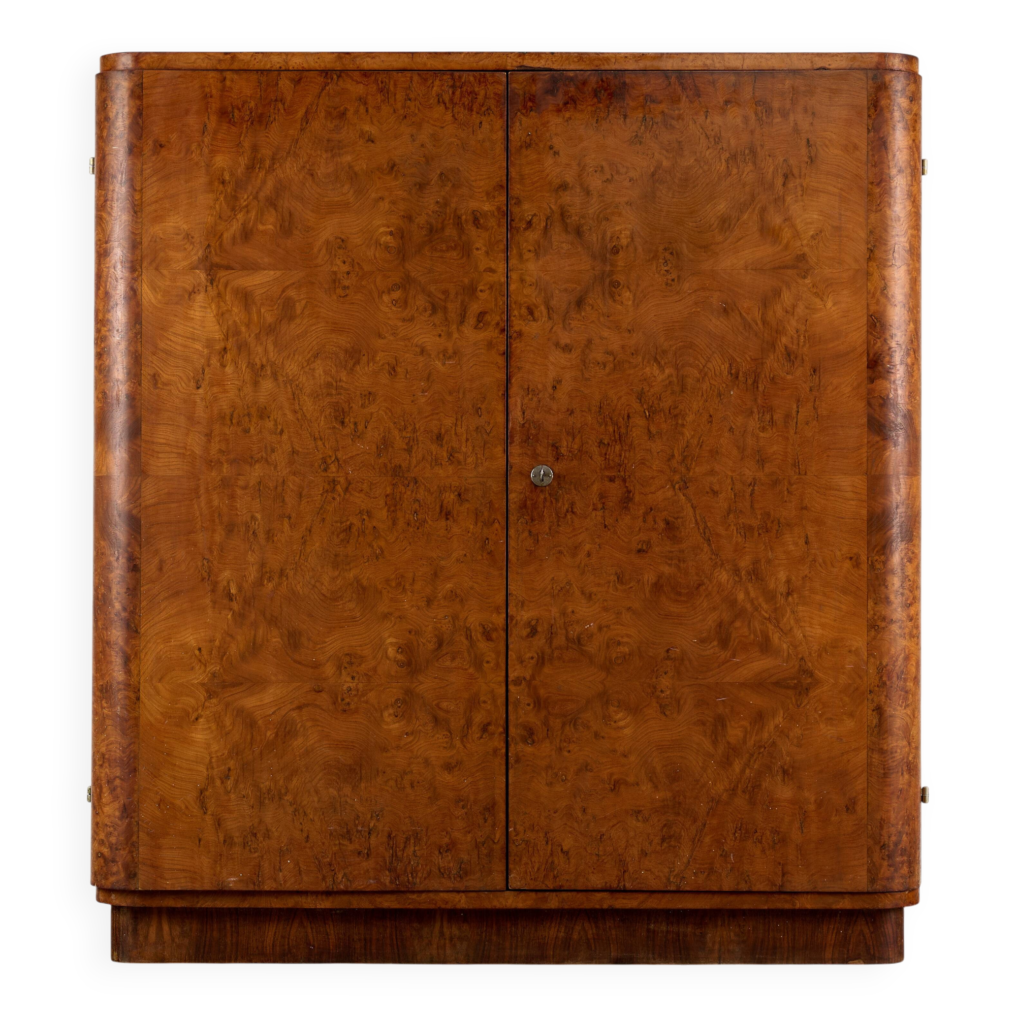 Art Déco Wardrobe by Jindřich Halabala for UP Závody, 1950s, Czechoslovakia