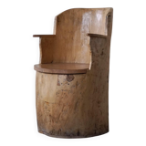 Chaise souche Wabi Sabi en bouleau massif, par un ébéniste suédois, Moderne, années 1950
