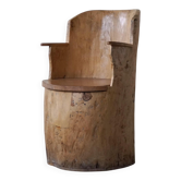 Wabi Sabi chair in solid birch, by a Swedish cabinetmaker, Modern, 1950s.