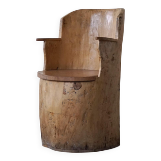 Wabi Sabi chair in solid birch, by a Swedish cabinetmaker, Modern, 1950s.