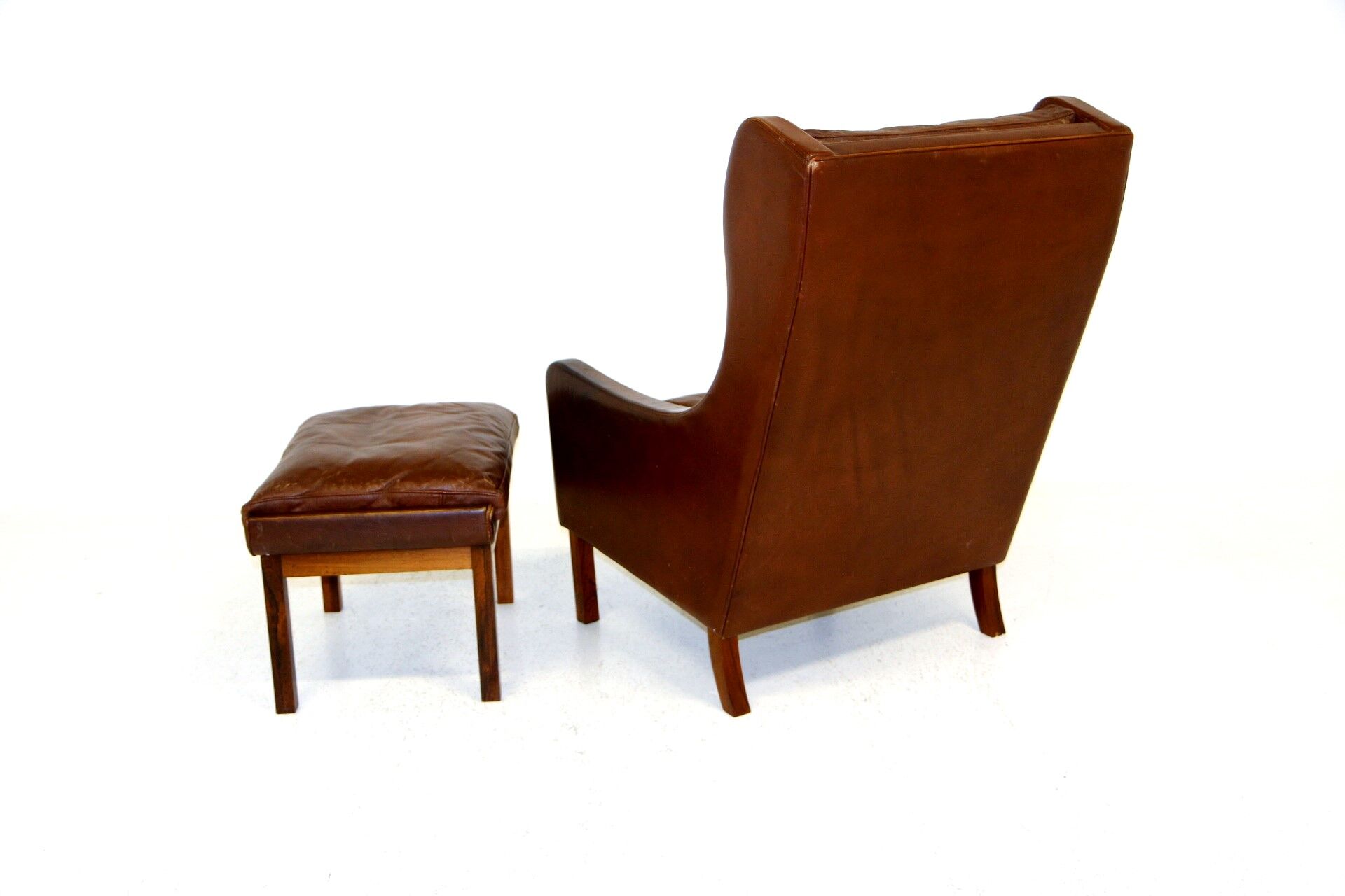 Scandinavian leather armchair, Denmark, 1960