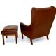 Scandinavian leather armchair, Denmark, 1960