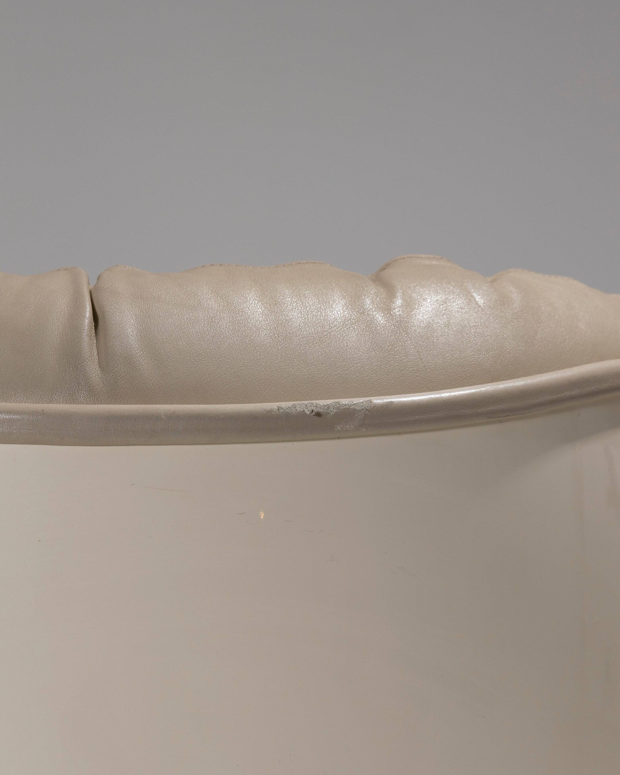 MICHEL CADESTIN KARATE LEATHER ARMCHAIR, 1970s