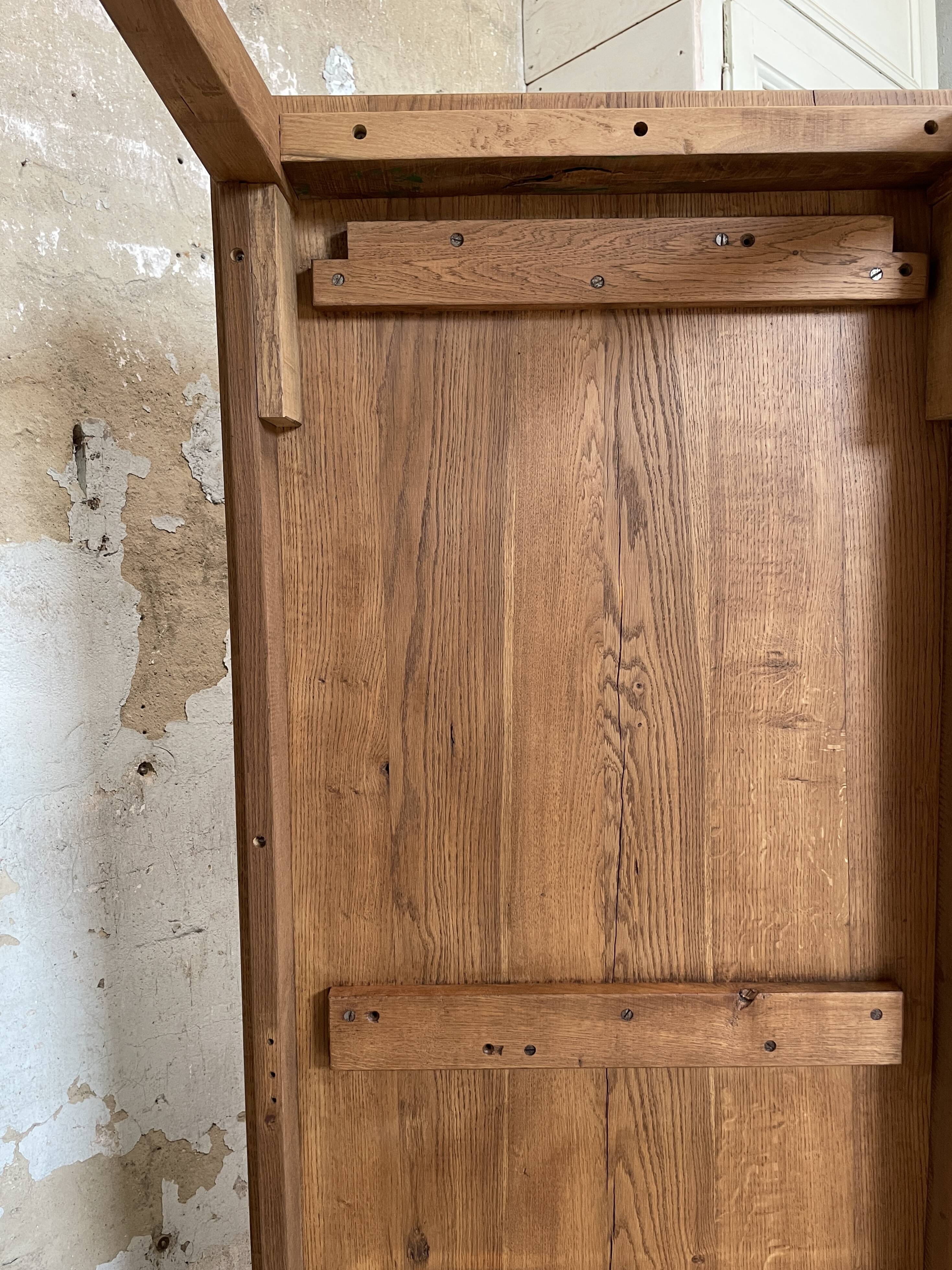 Vintage farm table with spindle legs.
