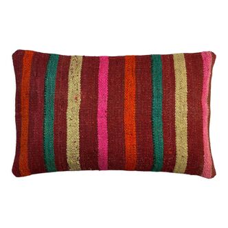 Housse de coussin kilim vintage turque faite à la main, 30 x 50 cm