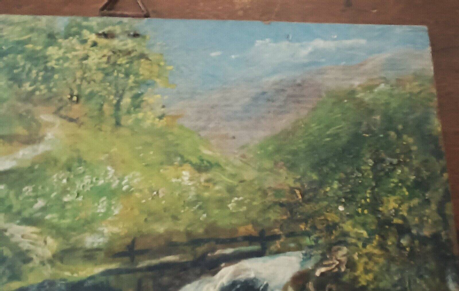 Late 19th century painting on panel, countryside landscape