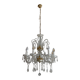 Lustre Murano verre soufflé 8 bras pendeloques cristal