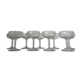 Set of 9 glasses of champagne late nineteenth century engraved crystal glass
