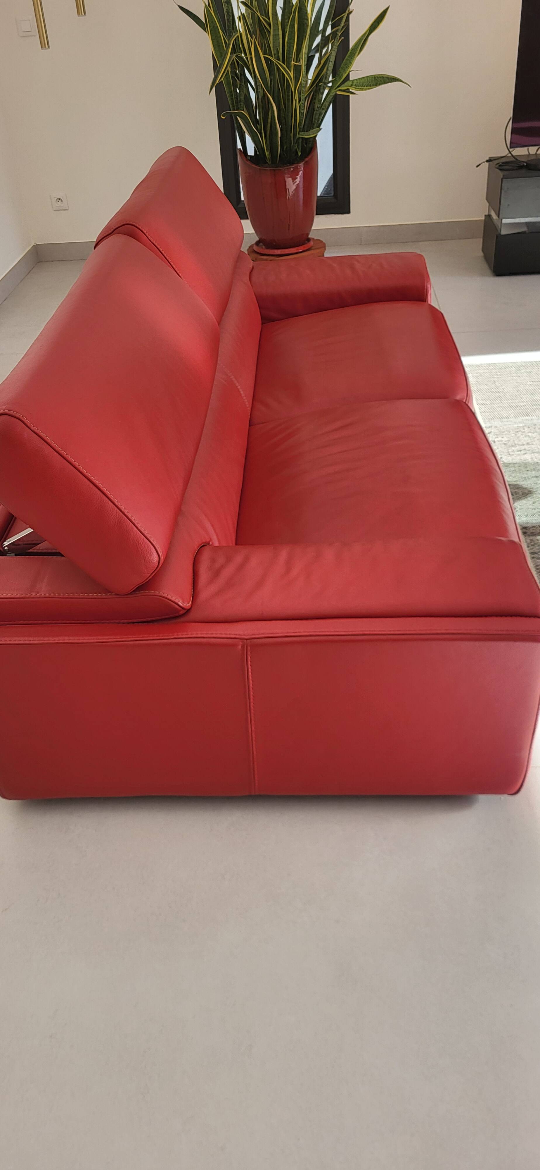 1 red roche bobois sofa