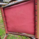 Leather and bamboo rocking chair