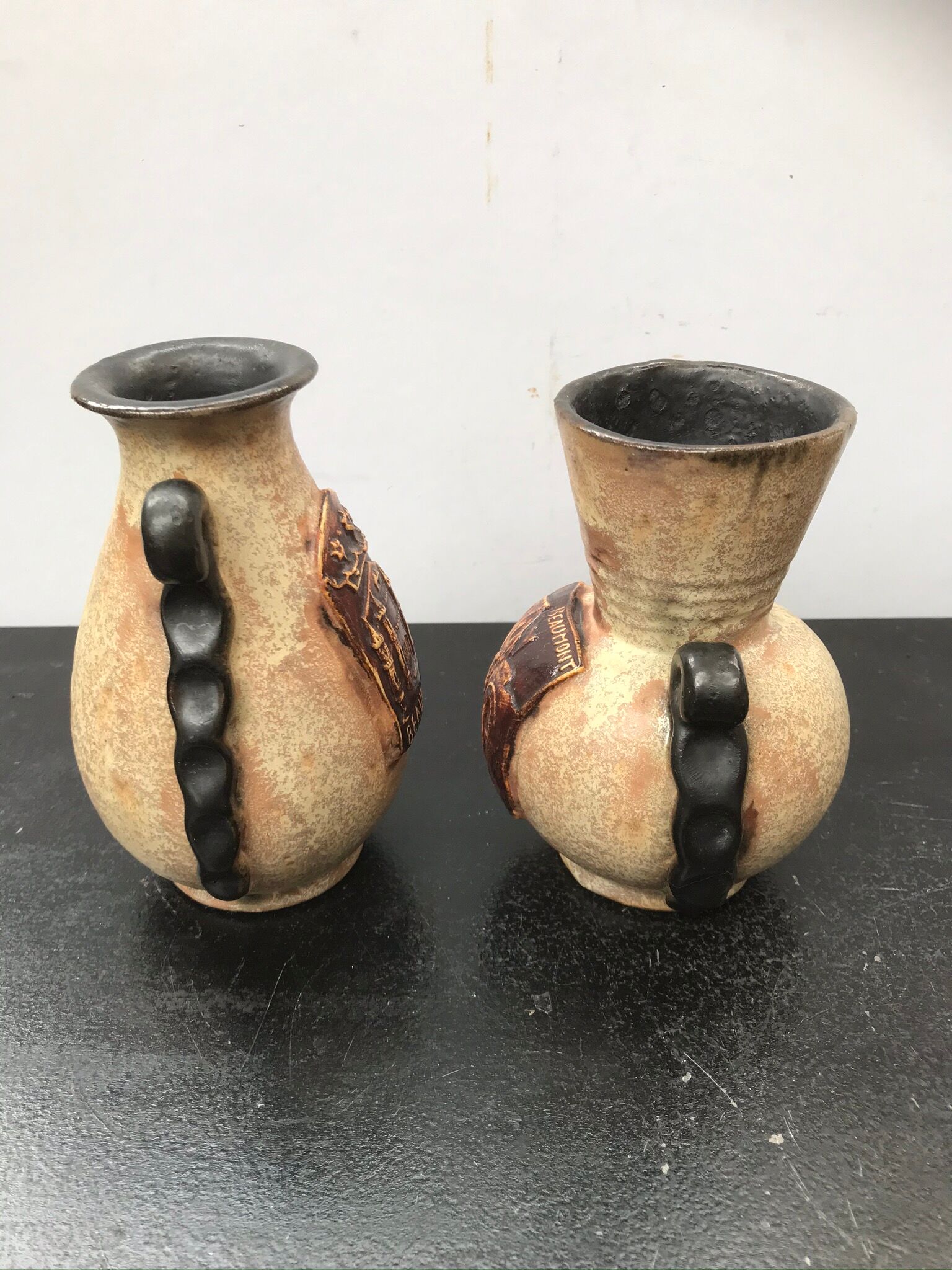 Pair of vase former beaumont terre cuite vintage