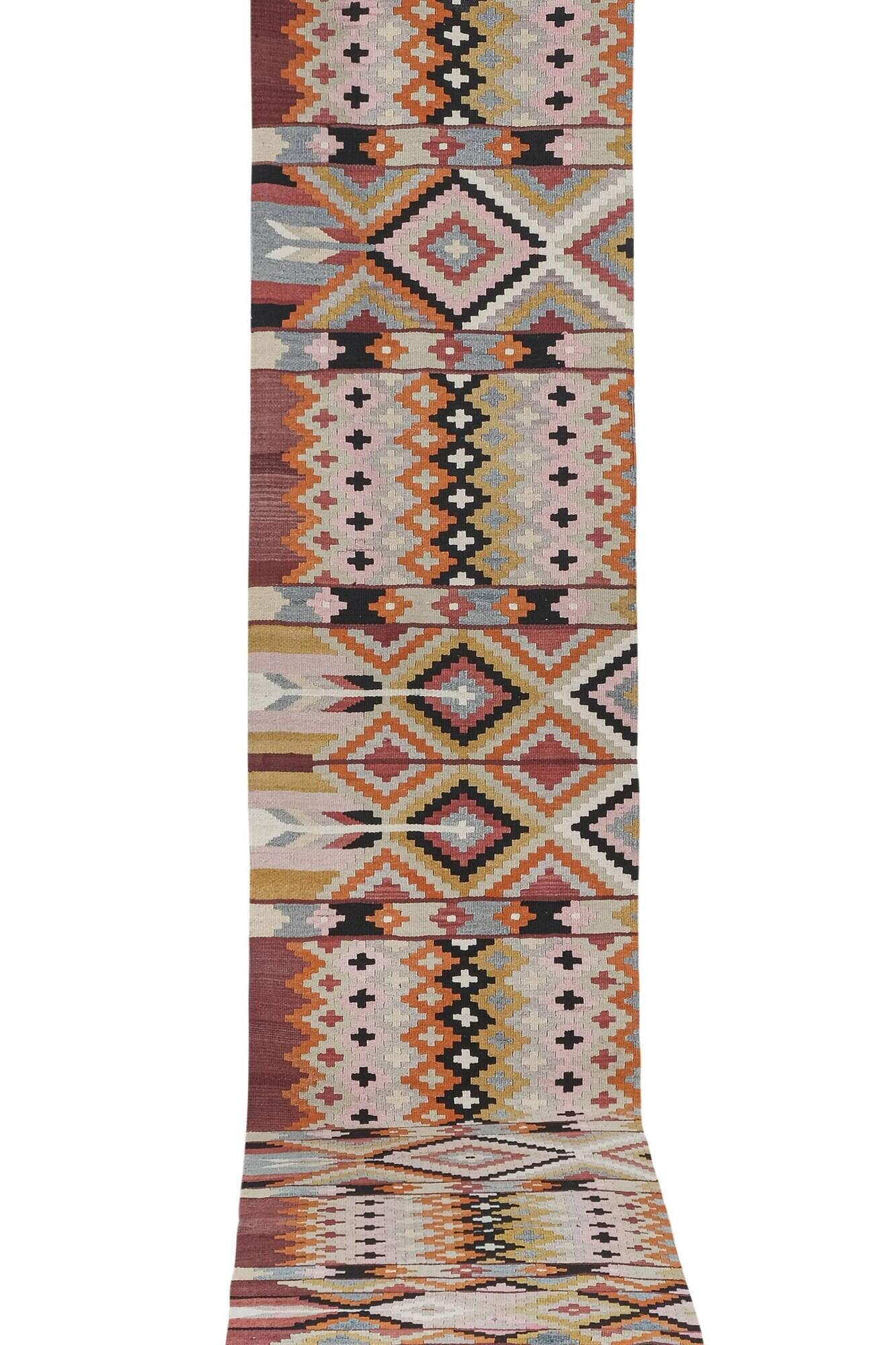 Tapis de couloir turc vintage 81x450 cm