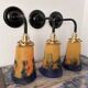 Lot de 3 appliques murales tulipes vintage
