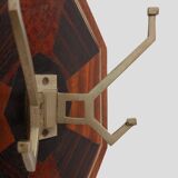 Art Deco Wall-Mounted Coat rack with Geometric Marquetry, France ca. 1930