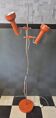 Floor lamp Vintage double adjustable spots Orange