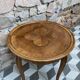 Table basse d'appoint ronde marquetée trèfle