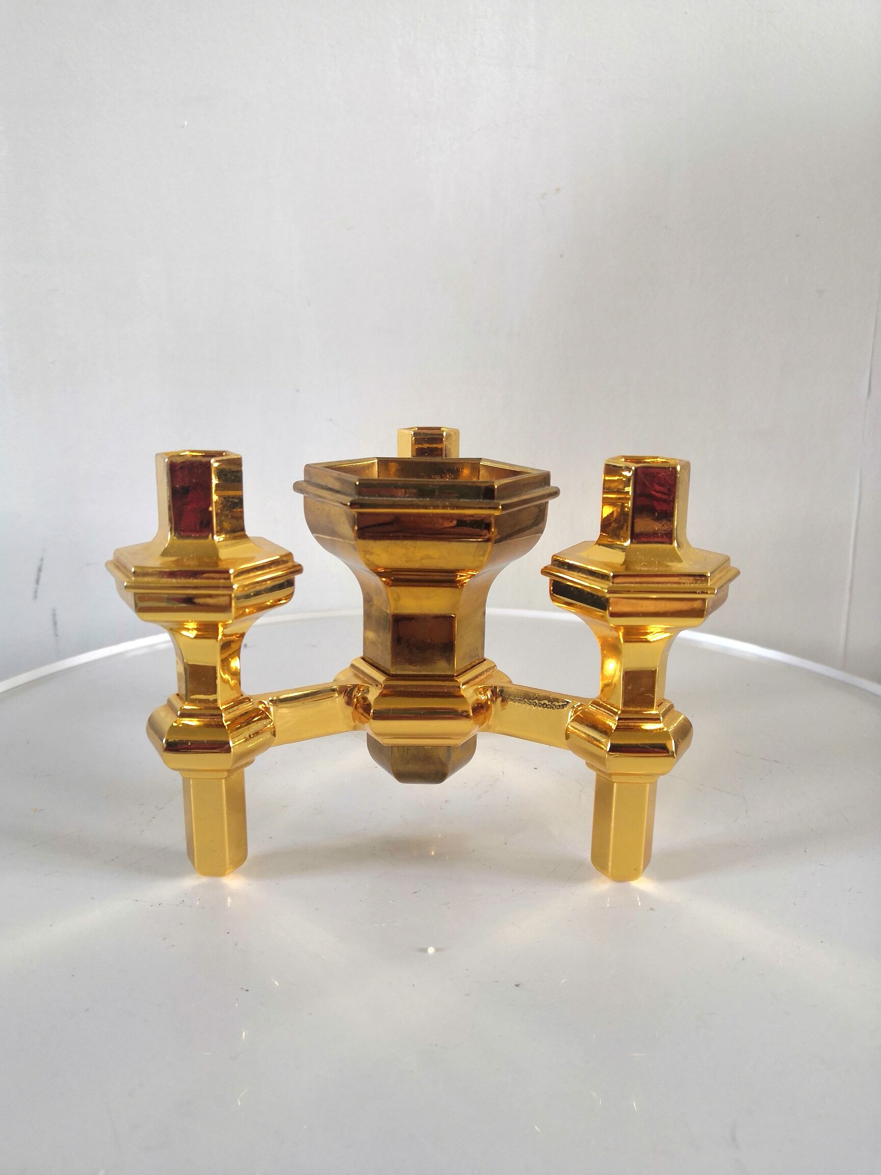 Gilded candle holders 4 candles, 70s