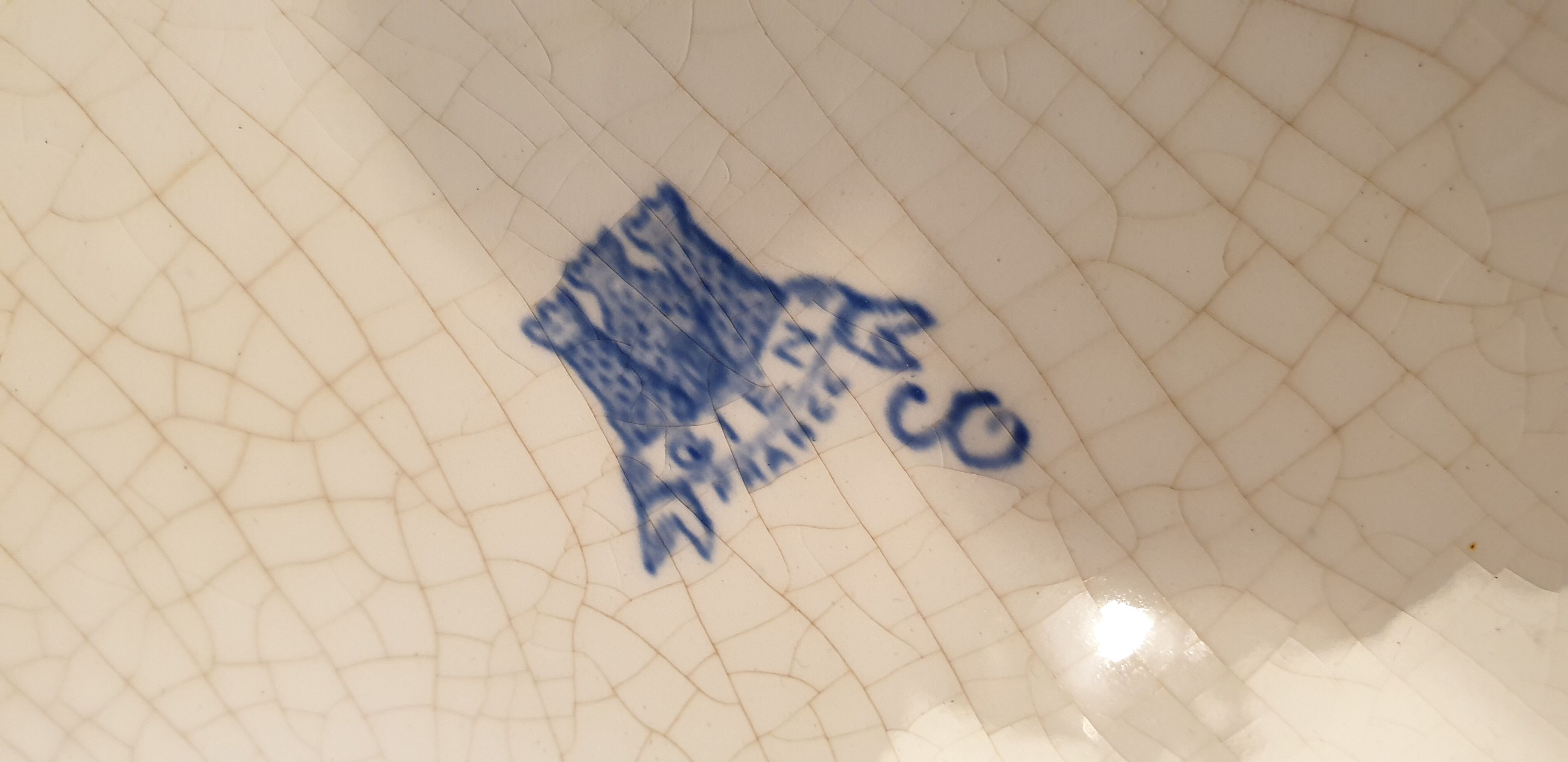 Gien earthen earthenware dish peony model