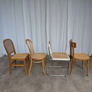 Set of 4 Mix & Match Dining Chairs with Cane Seat / Mid-Century Dining Furn