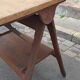 Drawing table wood and vintage metal