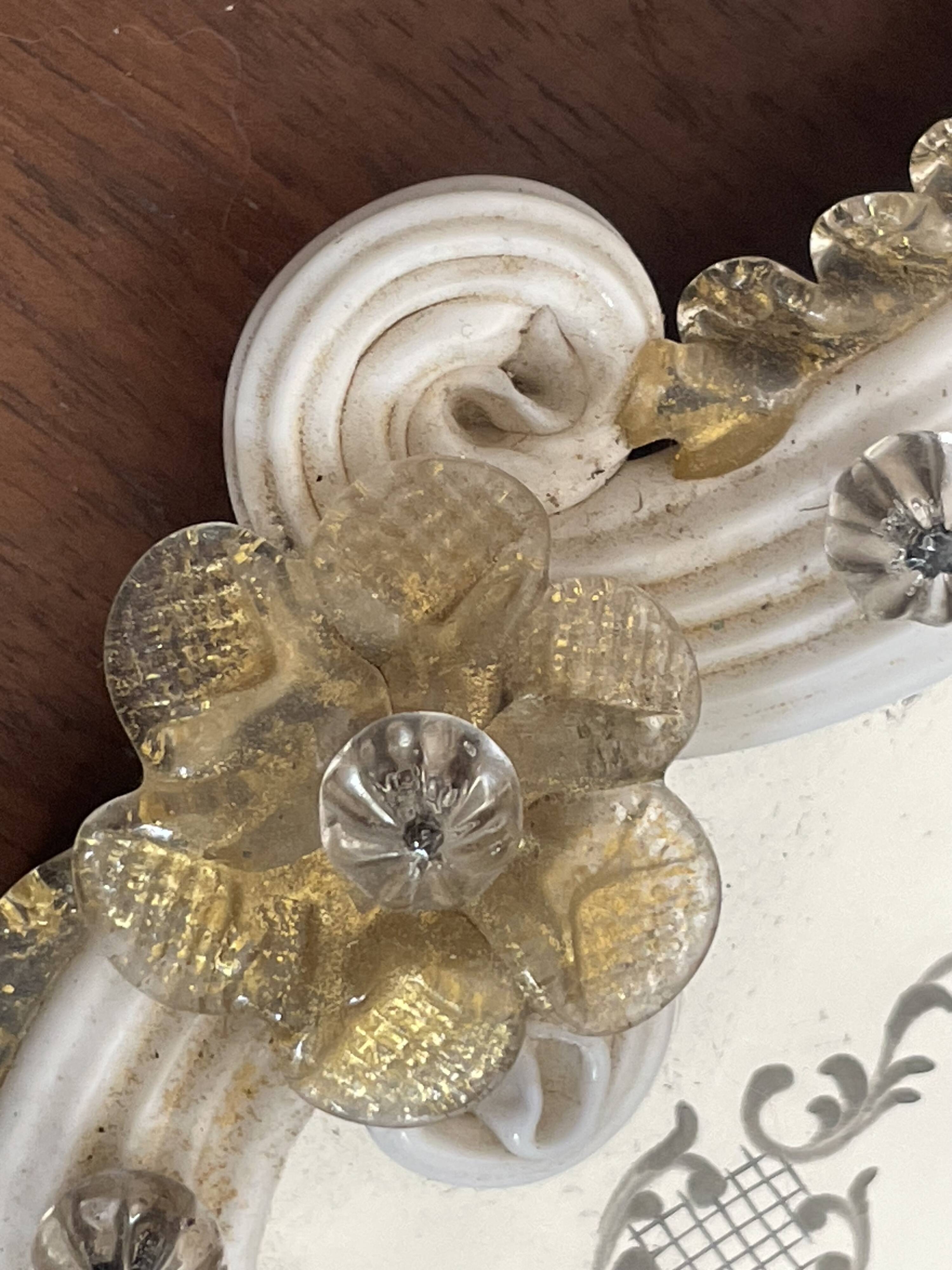 Murano glass mirror wall light
