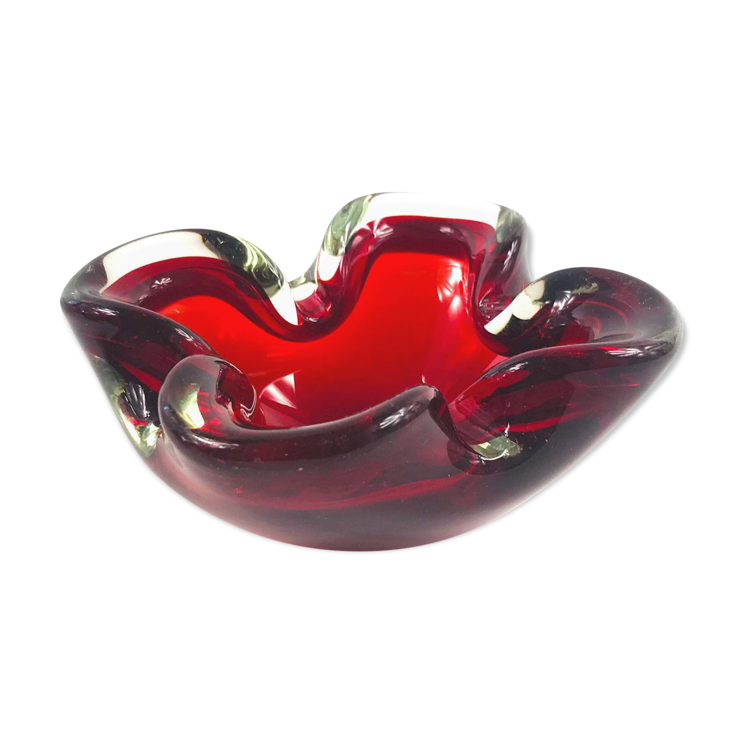 Sommerso Murano glass ashtray, 1960s