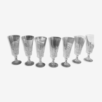 7 flutes crystal of cut arques