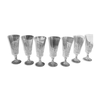 7 flutes crystal of cut arques